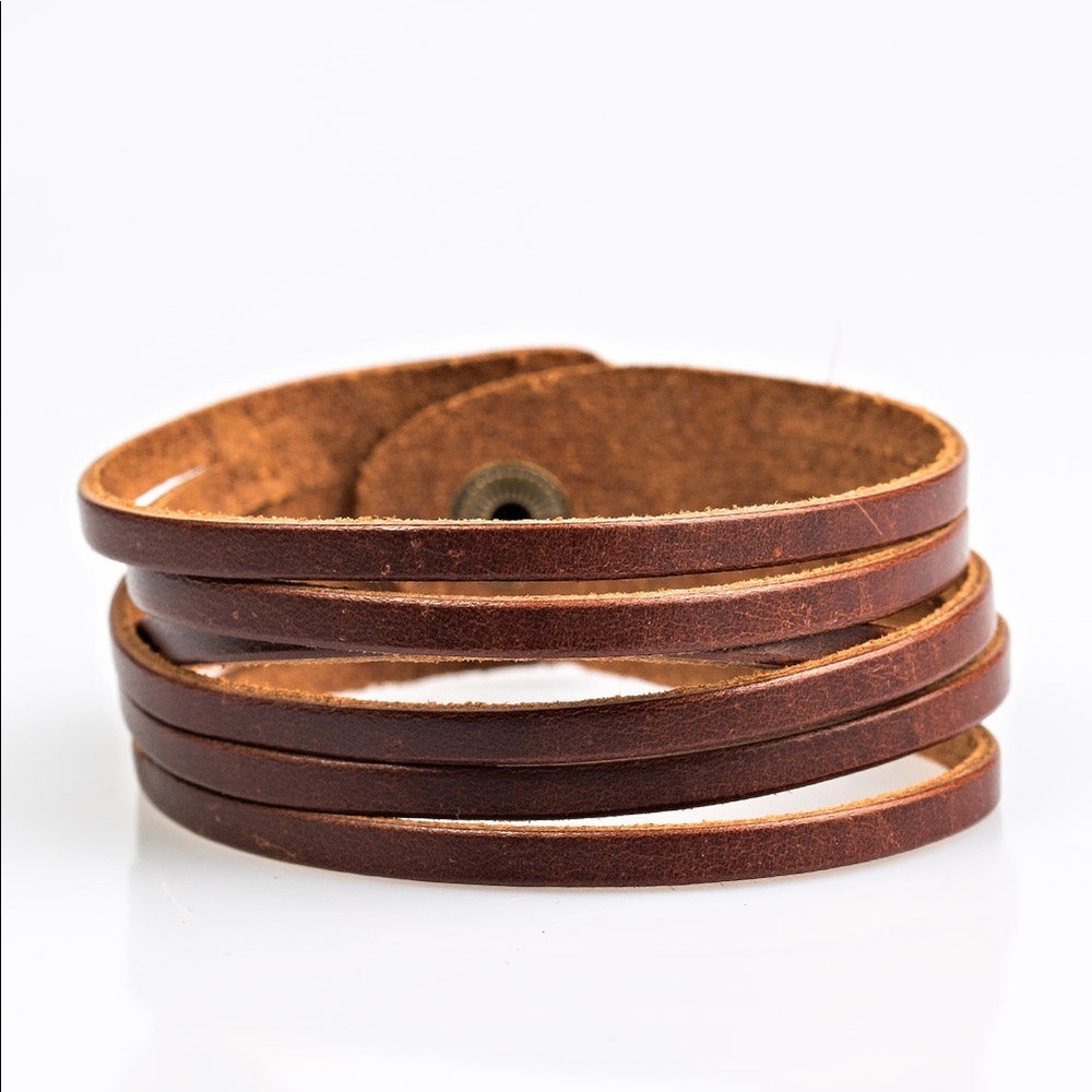 3/$10 “Day Hike” leather urban bracelet